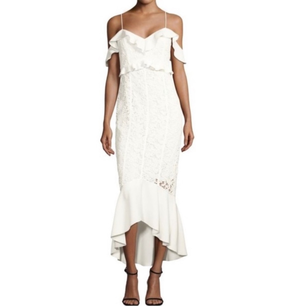 Rachel Zoe Ivory Chloe lace high-low dress